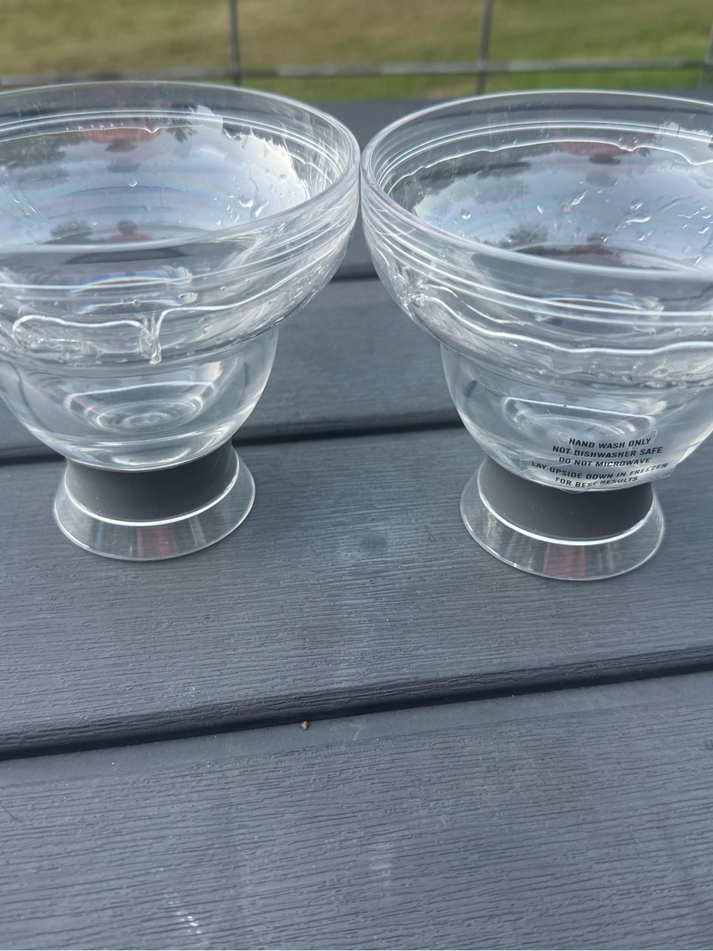 Clear plastic freezable margarita cup- Set of 2